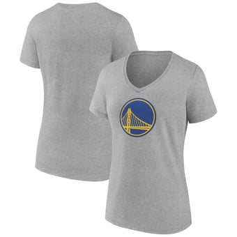 Women's Gray Golden State Warriors Heather Alternate Logo V-Neck T-Shirt