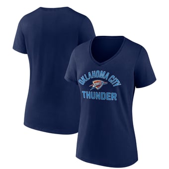 Women's Navy Oklahoma City Thunder Overtime V-Neck T-Shirt