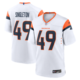 Men's Nike Alex Singleton White Denver Broncos Game Player Jersey