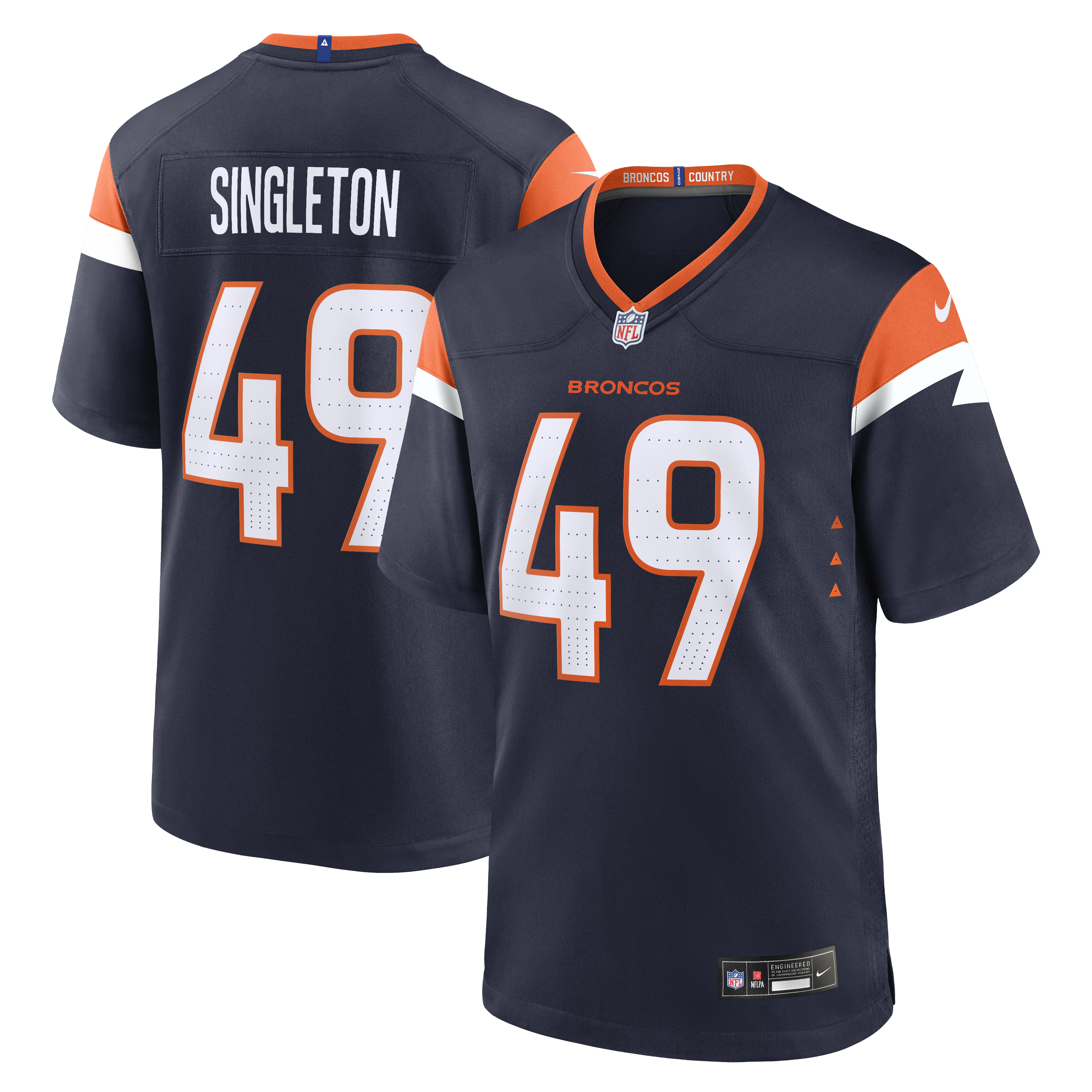 Men's Nike Alex Singleton Navy Denver Broncos Game Player Jersey
