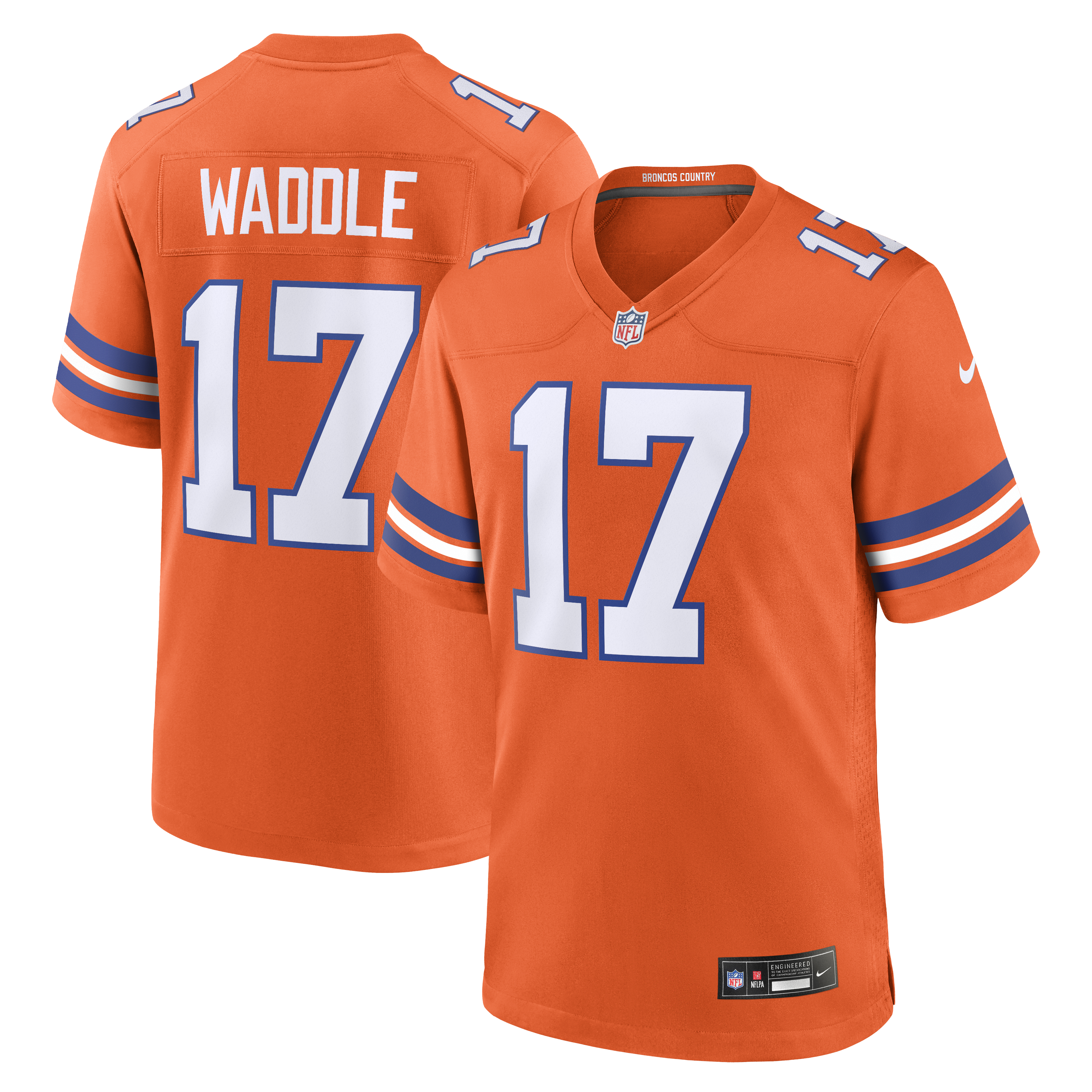 Men's Nike Jaylen Waddle Orange Denver Broncos Game Player Jersey