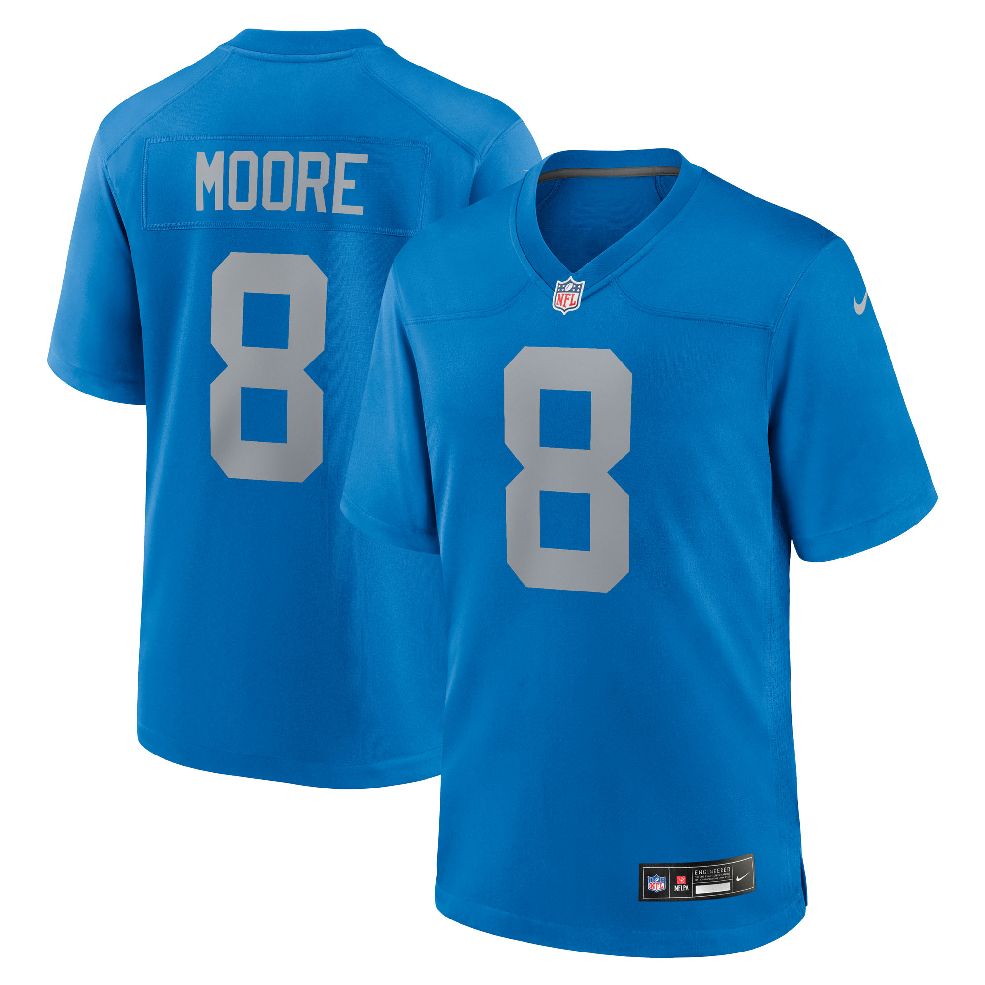 Men's Nike Derrick Moore Blue Detroit Lions Alternate Game Jersey