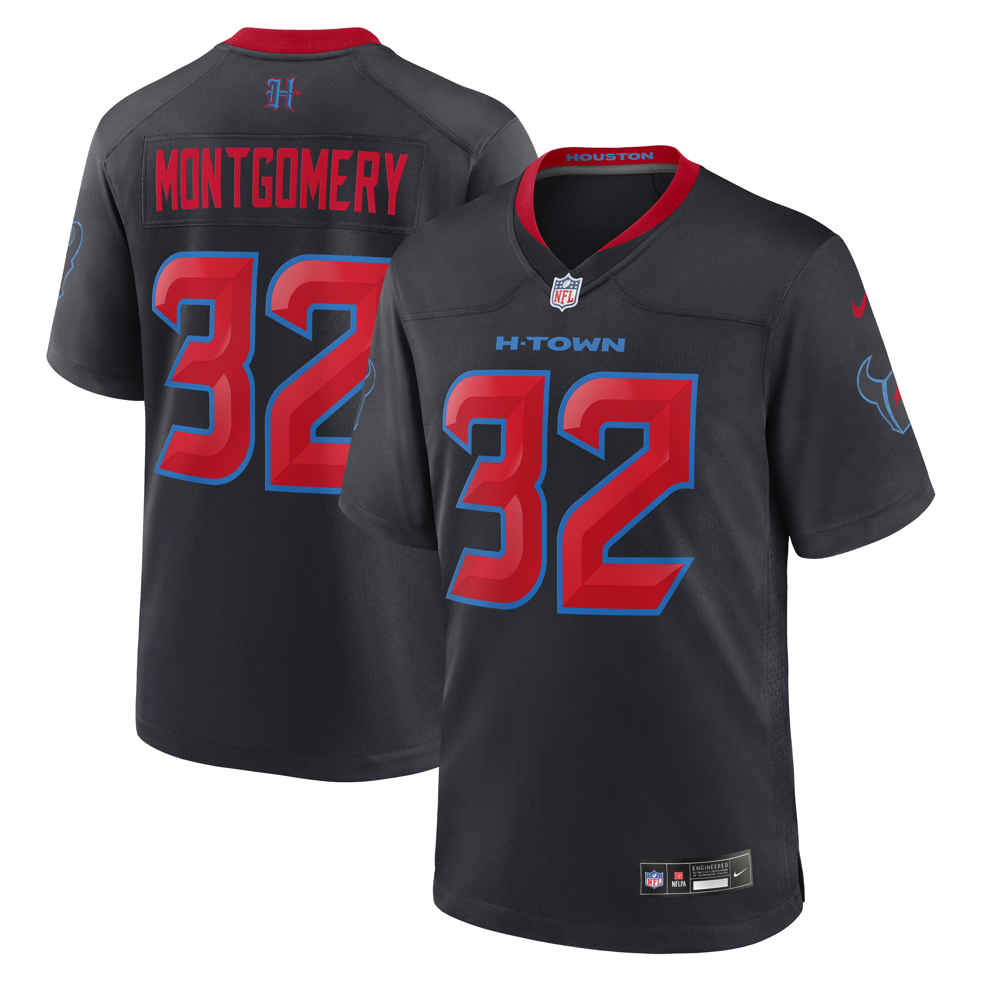 Men's Nike David Montgomery Navy Houston Texans Alternate Game Jersey