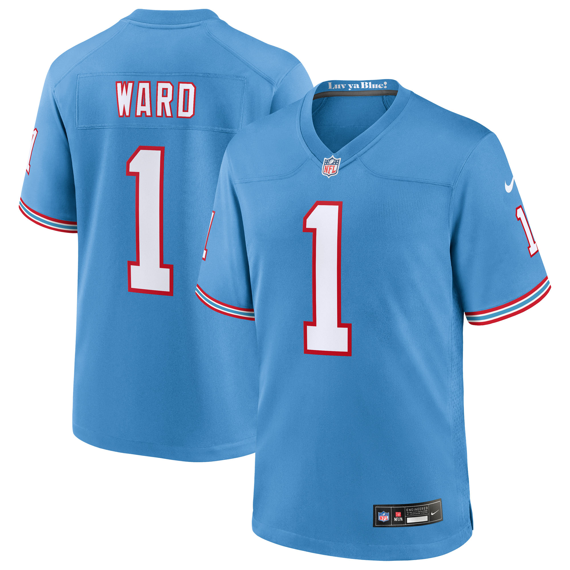 Men's Nike Cameron Ward Light Blue Tennessee Titans 2025 NFL Draft First Round Pick 2nd Alternate Game Jersey