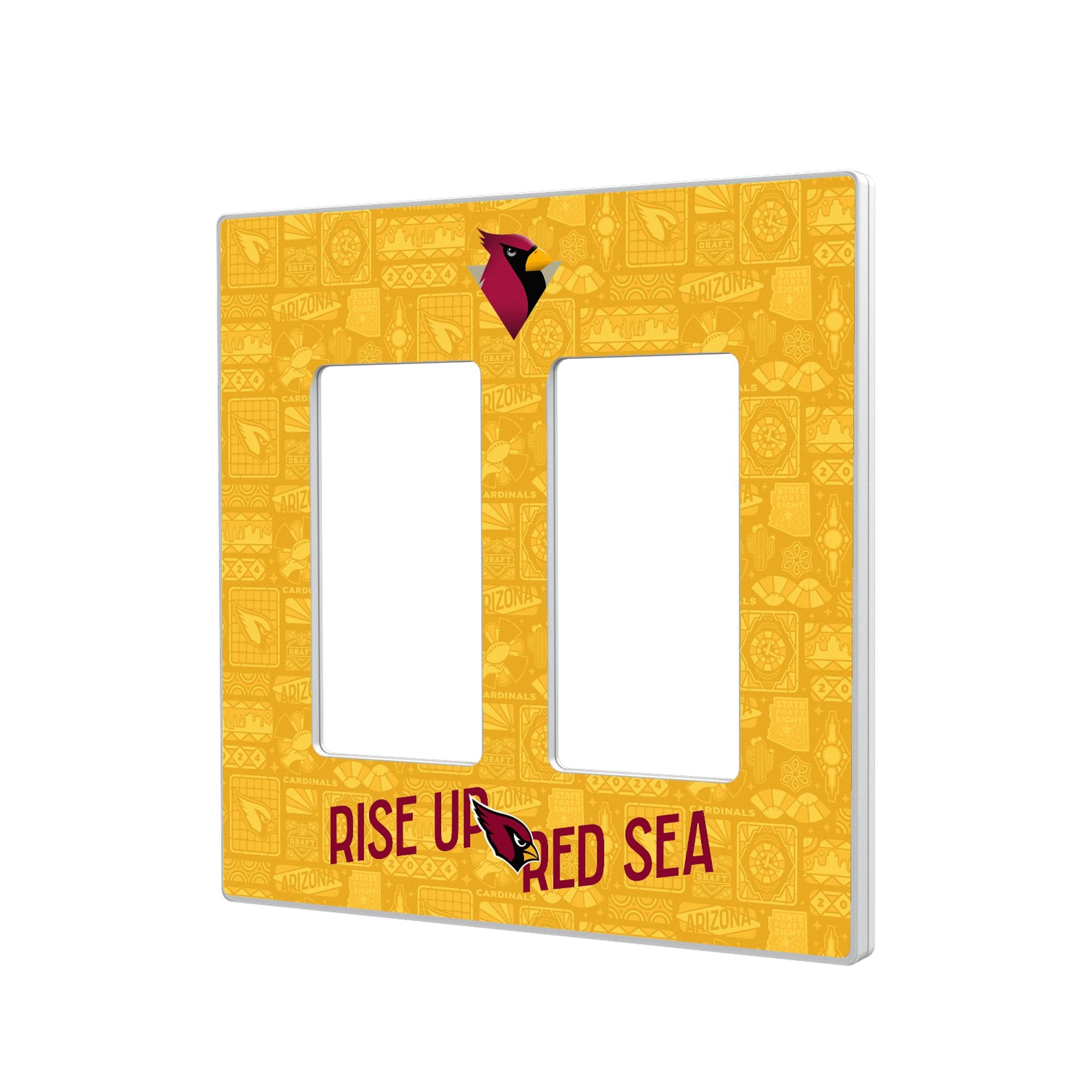 Arizona Cardinals 2024 Illustrated Limited Edition Double Rocker Light Switch Plate