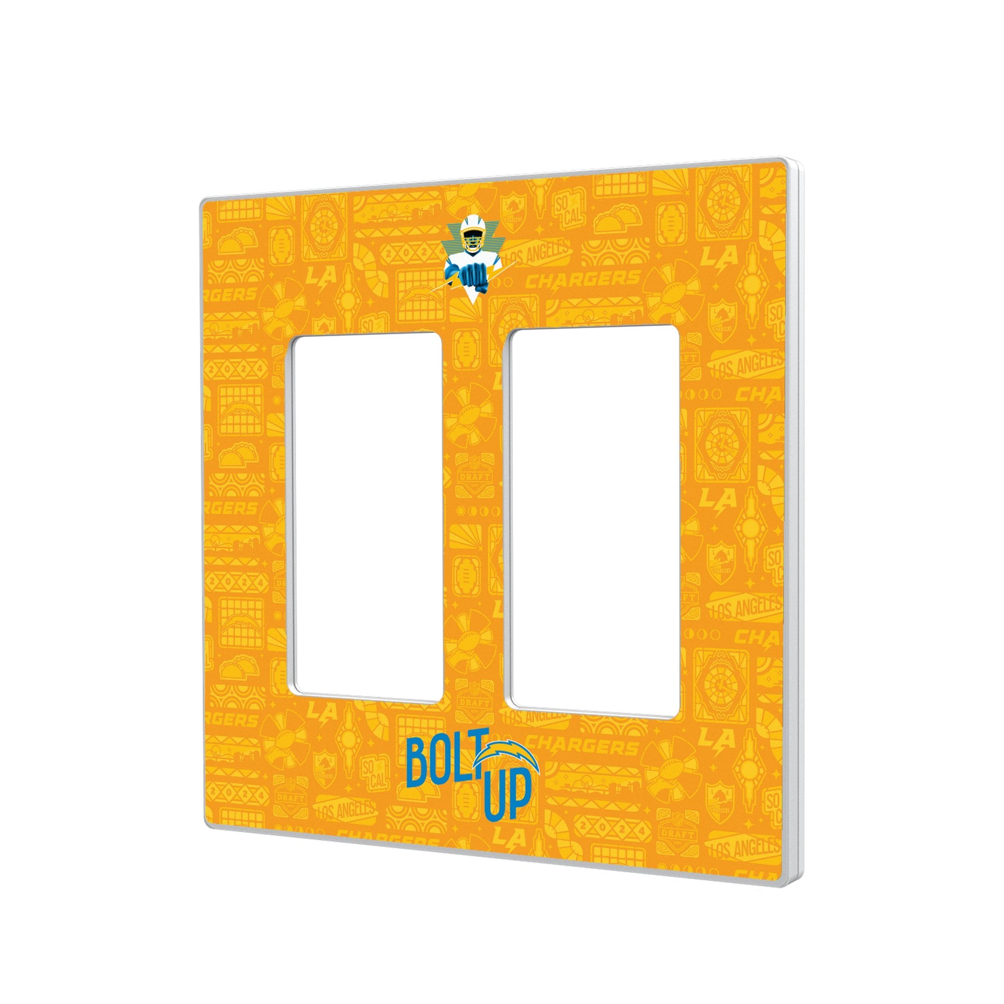 Los Angeles Chargers 2024 Illustrated Limited Edition Double Rocker Light Switch Plate