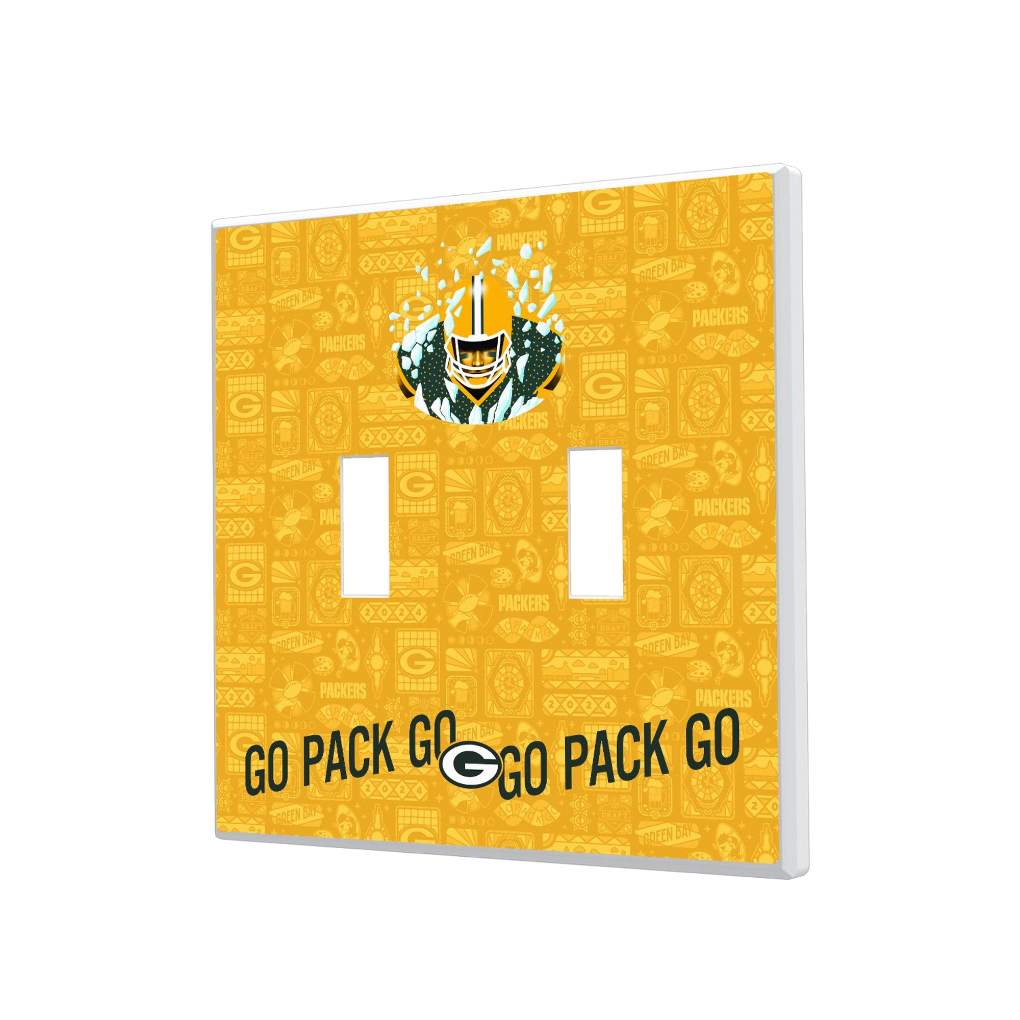 Green Bay Packers 2024 Illustrated Limited Edition Double Toggle Light Switch Plate