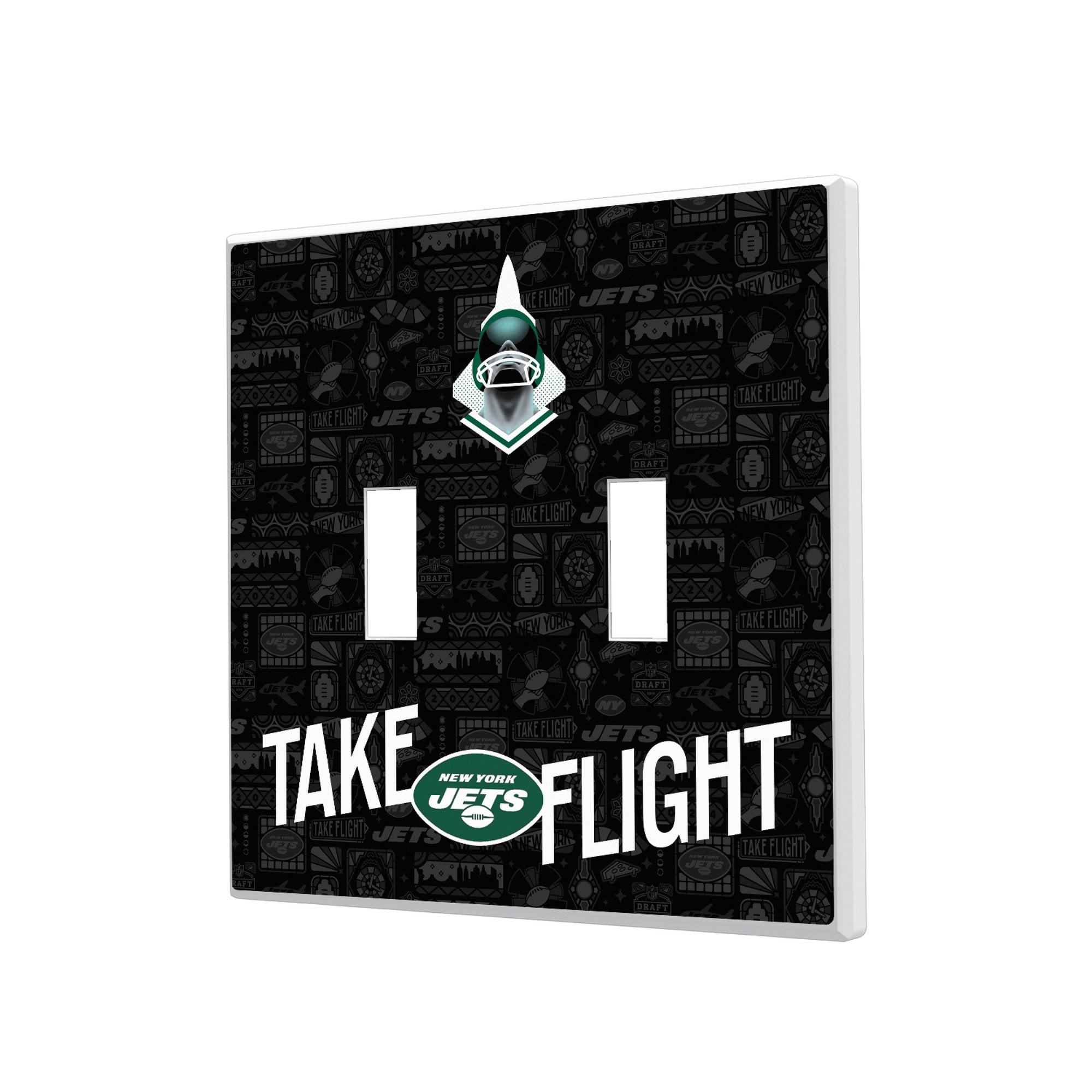 New York Jets 2024 Illustrated Limited Edition Double Toggle Light Switch Plate