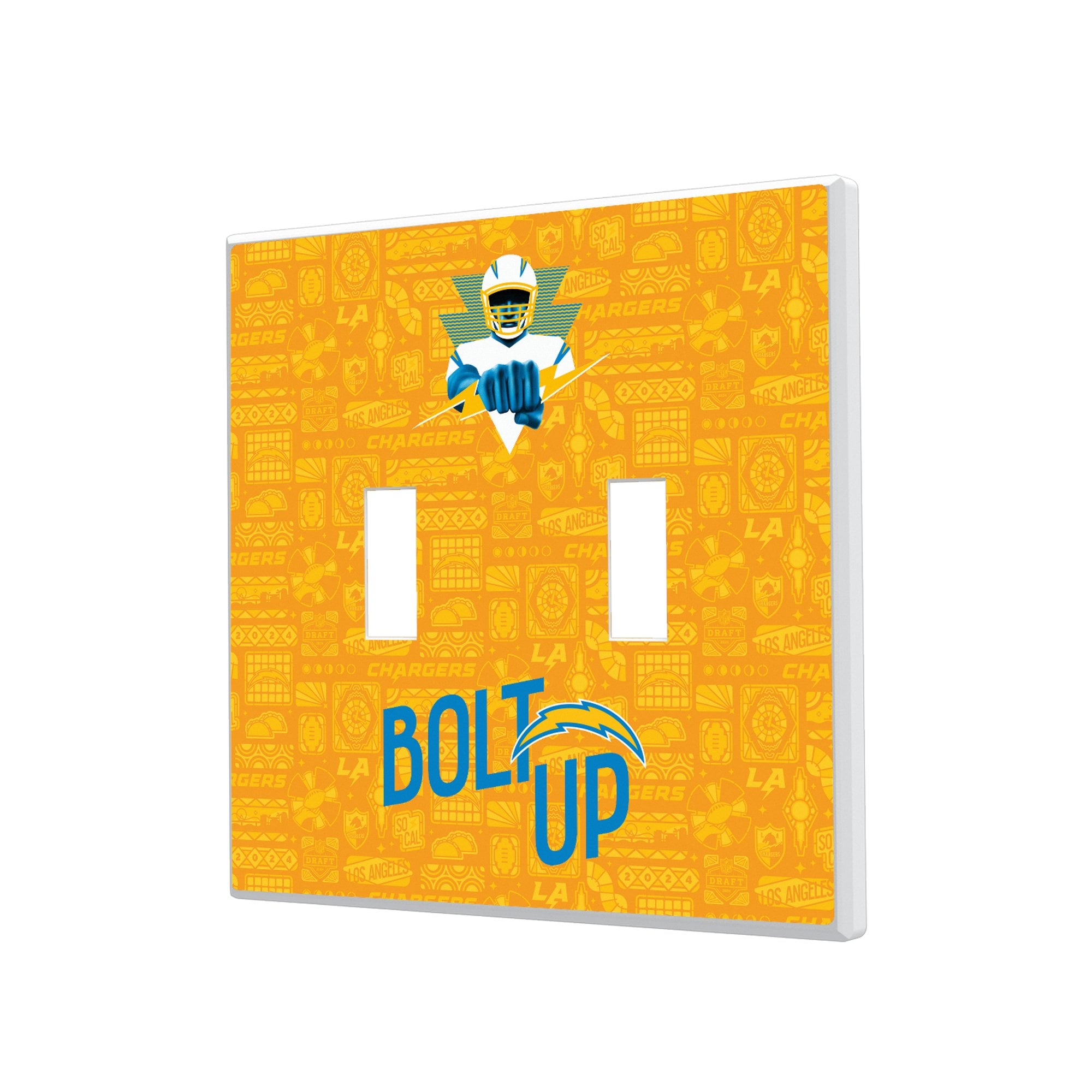 Los Angeles Chargers 2024 Illustrated Limited Edition Double Toggle Light Switch Plate