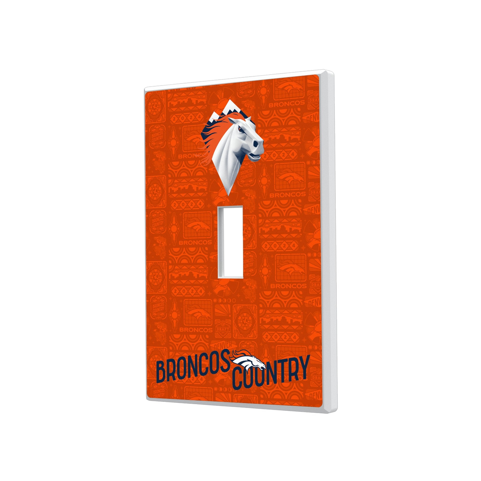 Denver Broncos 2024 Illustrated Limited Edition Single Toggle Light Switch Plate