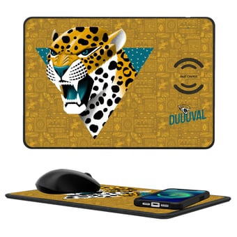 Keyscaper Jacksonville Jaguars 2024 Illustrated 15W Fast Wireless Charger and Mouse Pad