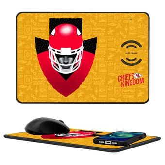 Keyscaper Kansas City Chiefs 2024 Illustrated 15W Fast Wireless Charger and Mouse Pad
