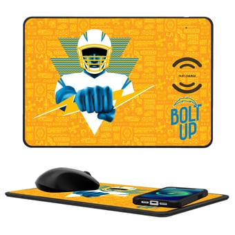Keyscaper Los Angeles Chargers 2024 Illustrated 15W Fast Wireless Charger and Mouse Pad