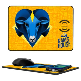 Keyscaper Los Angeles Rams 2024 Illustrated 15W Fast Wireless Charger and Mouse Pad