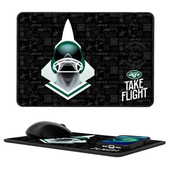 Keyscaper New York Jets 2024 Illustrated 15W Fast Wireless Charger and Mouse Pad