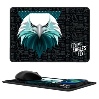 Keyscaper Philadelphia Eagles 2024 Illustrated 15W Fast Wireless Charger and Mouse Pad