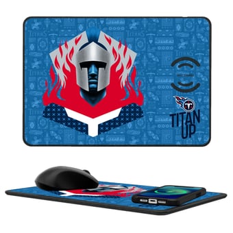 Keyscaper Tennessee Titans 2024 Illustrated 15W Fast Wireless Charger and Mouse Pad