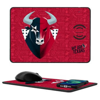 Keyscaper Houston Texans 2024 Illustrated 15W Fast Wireless Charger and Mouse Pad