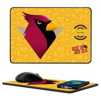 Keyscaper Arizona Cardinals 2024 Illustrated 15W Fast Wireless Charger and Mouse Pad