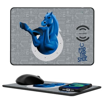 Keyscaper Indianapolis Colts 2024 Illustrated 15W Fast Wireless Charger and Mouse Pad