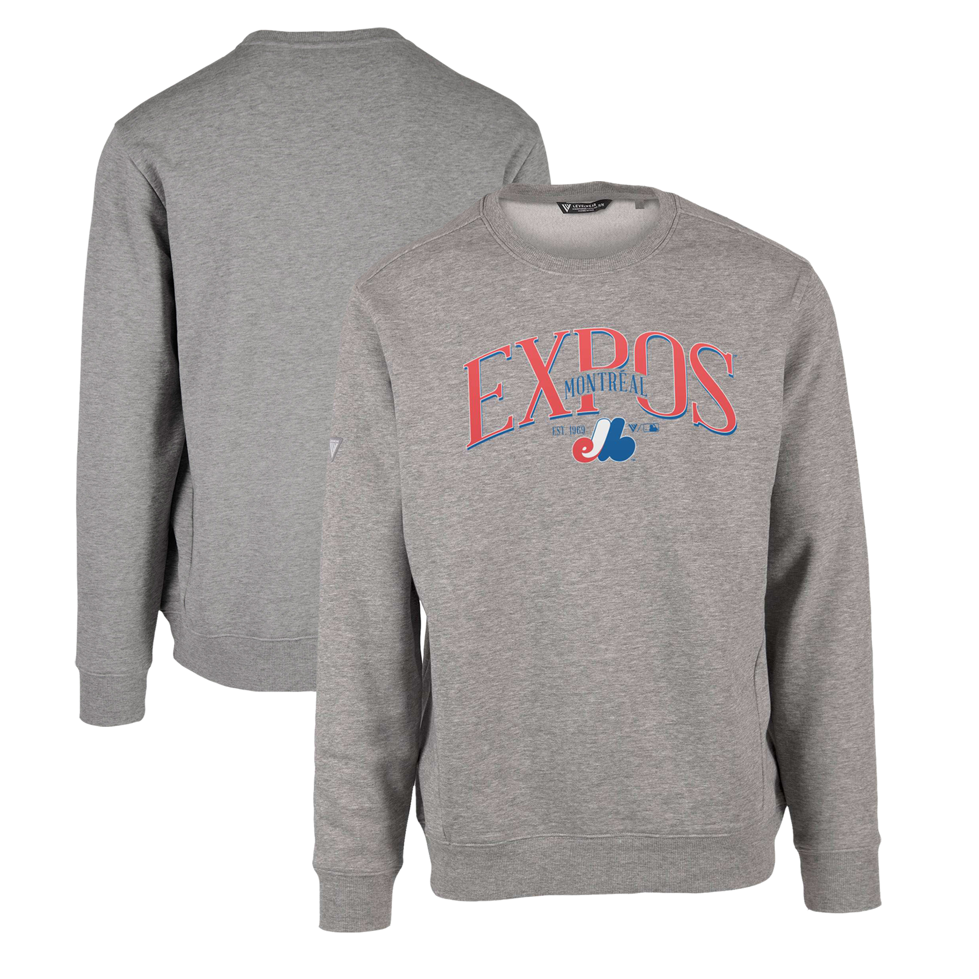 Men’s Levelwear Gray Montreal Expos Zane Cooperstown Collection Retro Spellout Pullover Sweatshirt Men’s Levelwear Gray Montreal Expos Zane Cooperstown Collection Retro Spellout Pullover Sweatshirt