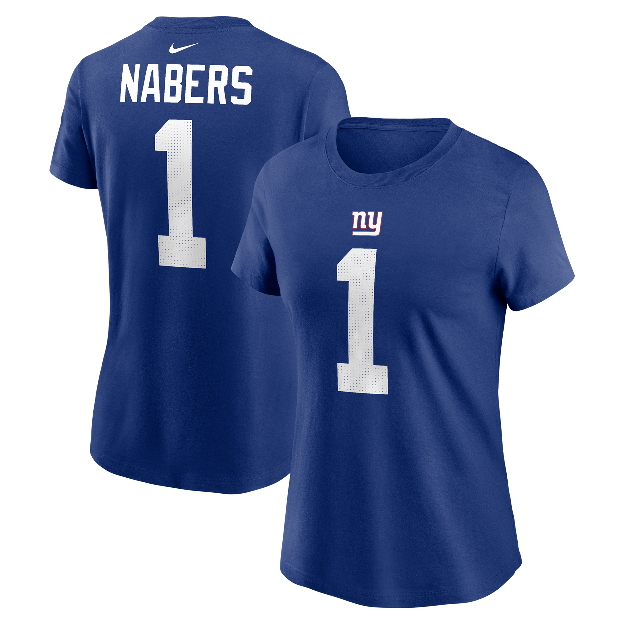 Women's Nike Malik Nabers Royal New York Giants Player Name & Number T-Shirt