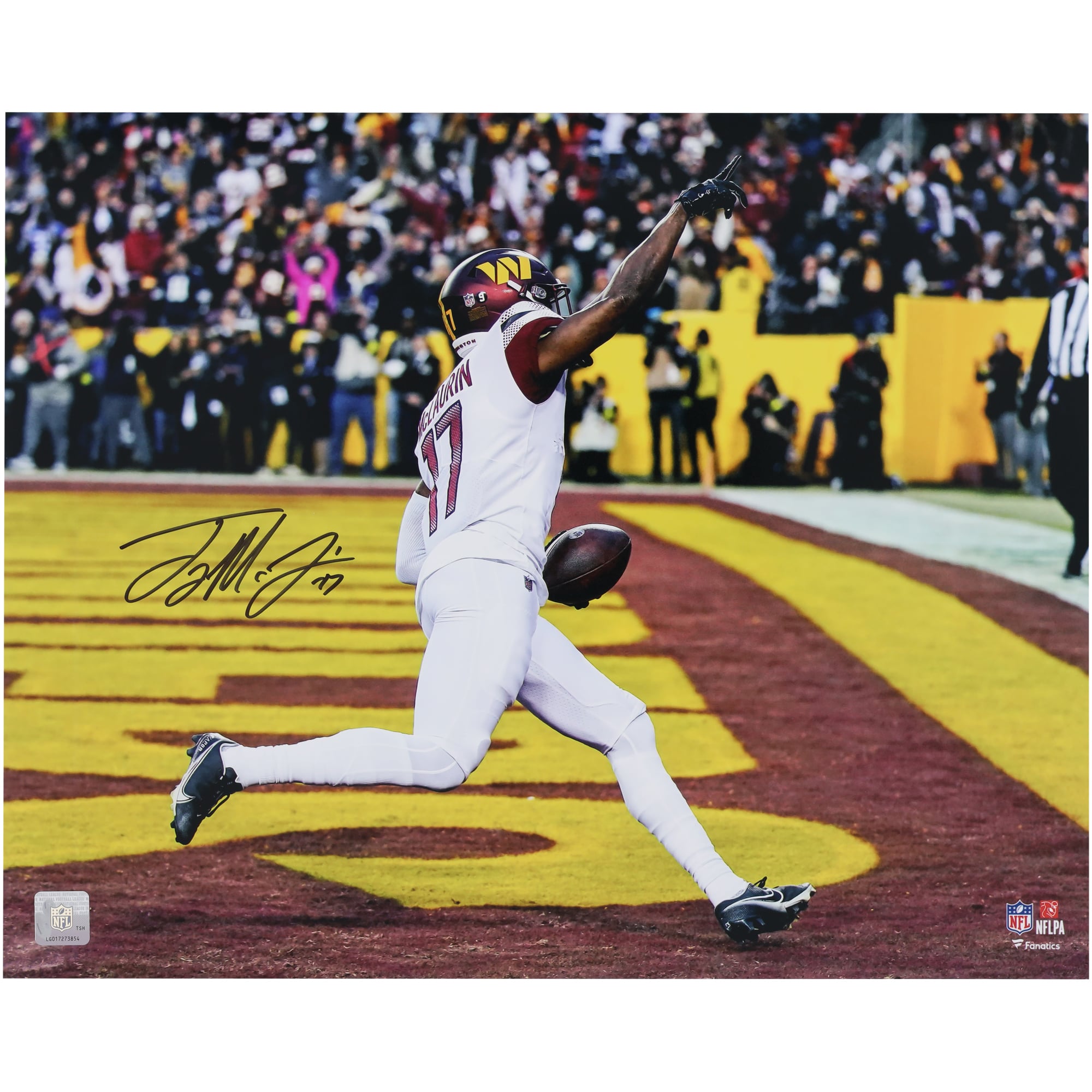 Terry McLaurin Washington Commanders Autographed 16" x 20" Touchdown Photograph