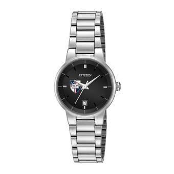Women's Citizen Watch Silver Catholic University Cardinals Black Dial Stainless Steel Watch