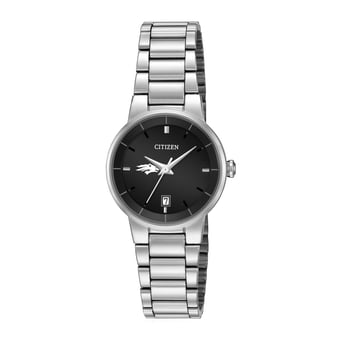 Women's Citizen Watch Silver Nevada Wolf Pack Black Dial Stainless Steel Watch