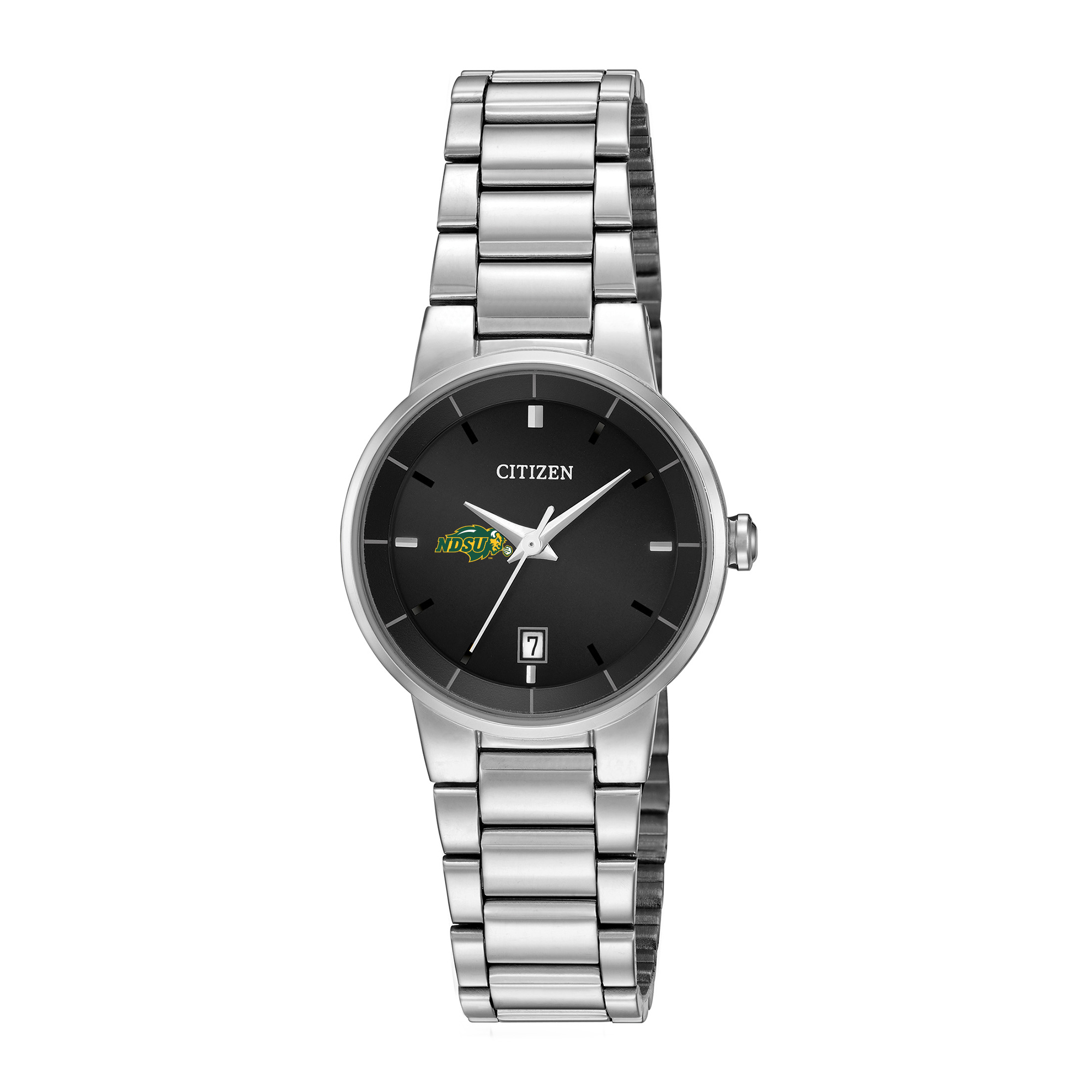 Women's Citizen Watch Silver NDSU Bison Black Dial Stainless Steel Watch