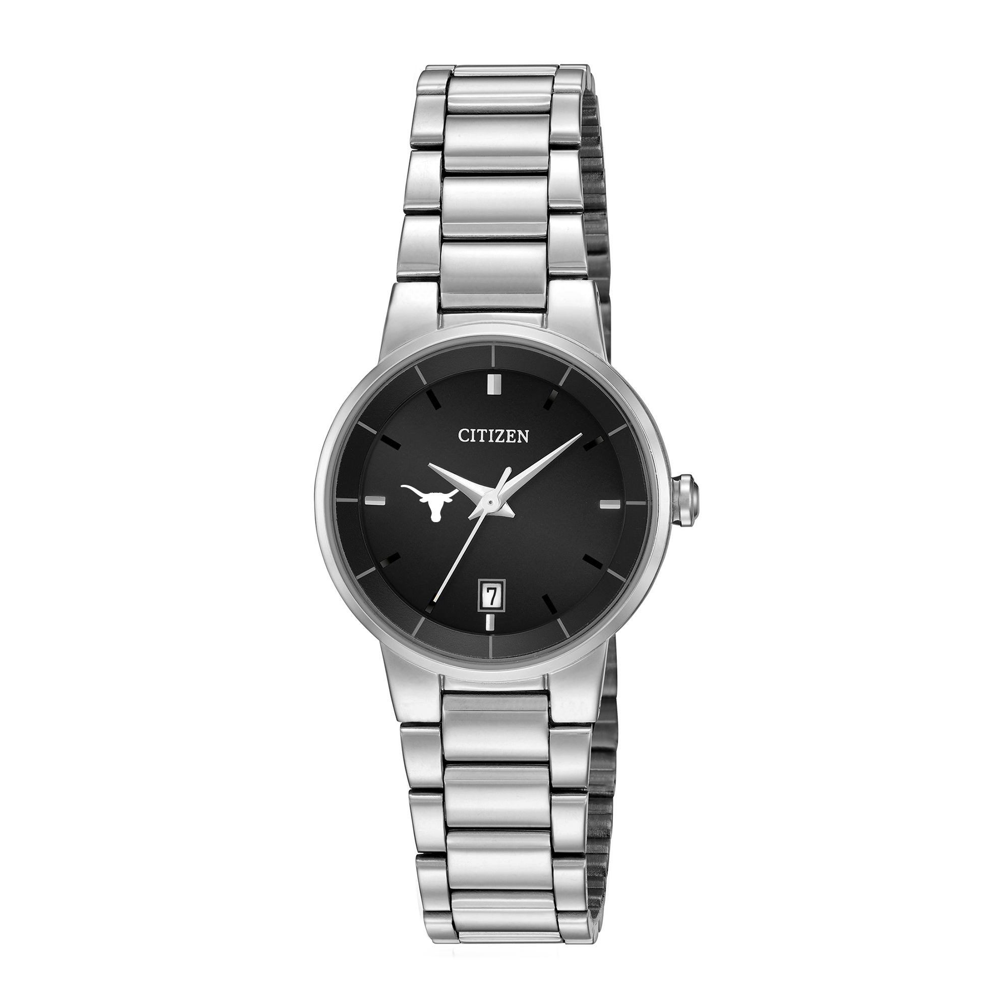 Women's Citizen Watch Silver Texas Longhorns Black Dial Stainless Steel Watch