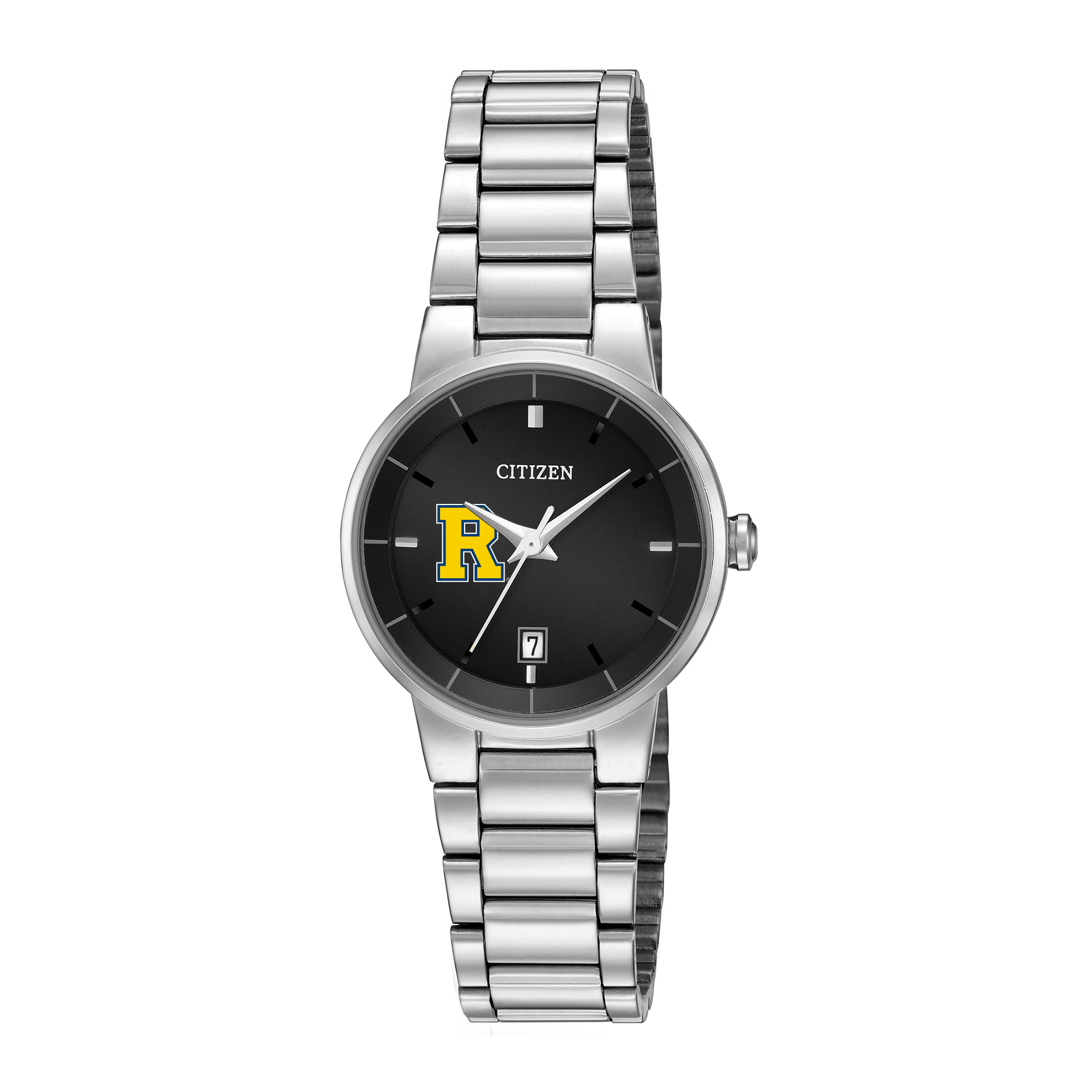Women's Citizen Watch Silver Rochester Yellow Jackets Black Dial Stainless Steel Watch