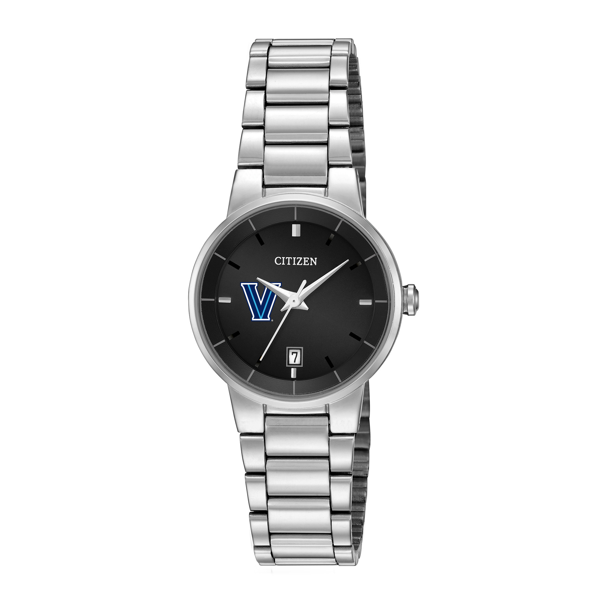 Women's Citizen Watch Silver Villanova Wildcats Black Dial Stainless Steel Watch