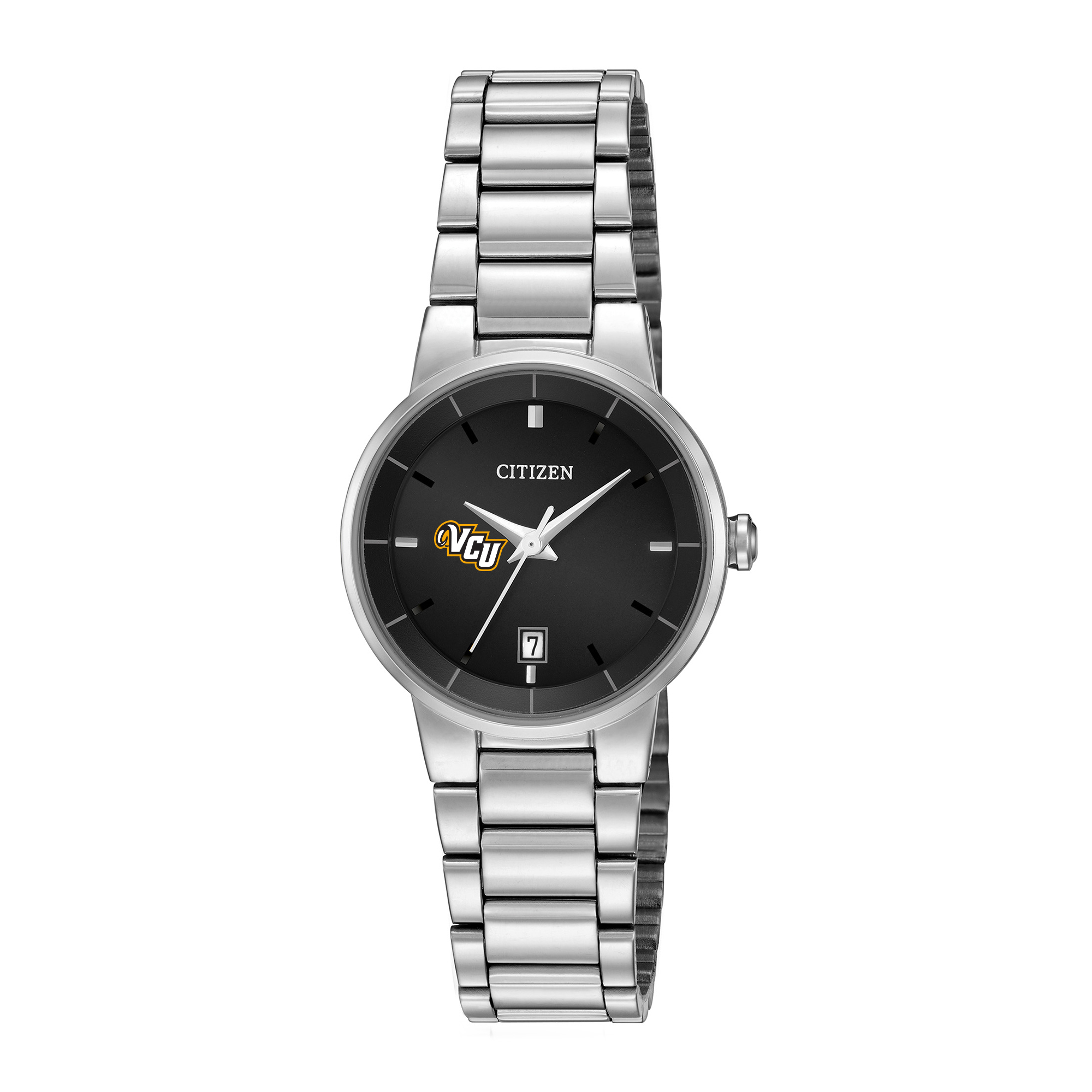 Women's Citizen Watch Silver VCU Rams Black Dial Stainless Steel Watch
