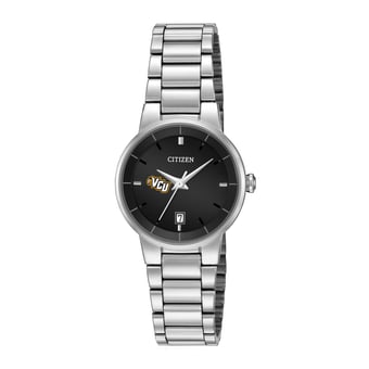 Women's Citizen Watch Silver VCU Rams Black Dial Stainless Steel Watch
