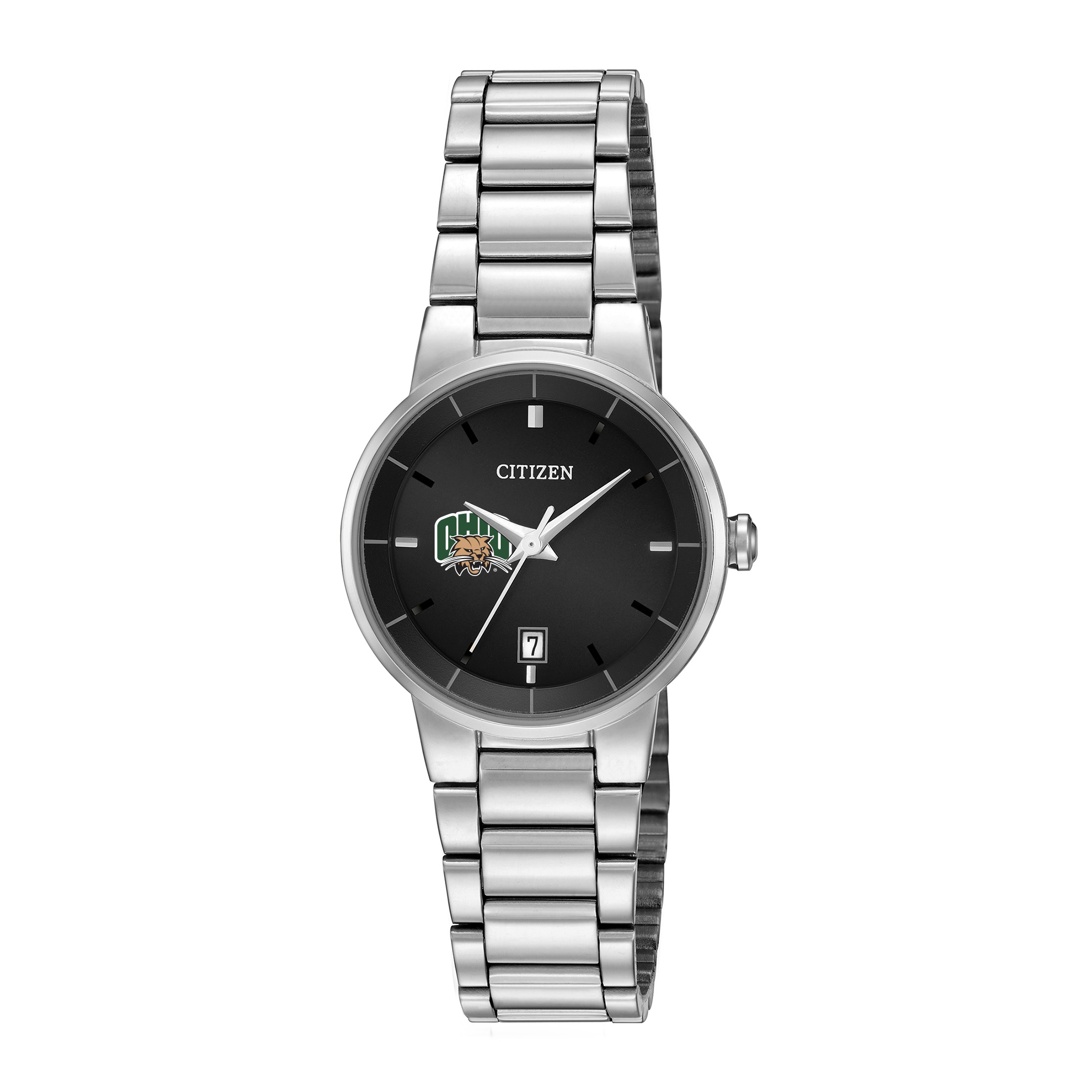 Women's Citizen Watch Silver Ohio Bobcats Black Dial Stainless Steel Watch