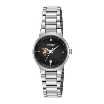 Women's Citizen Watch Silver Army Black Knights Black Dial Stainless Steel Watch
