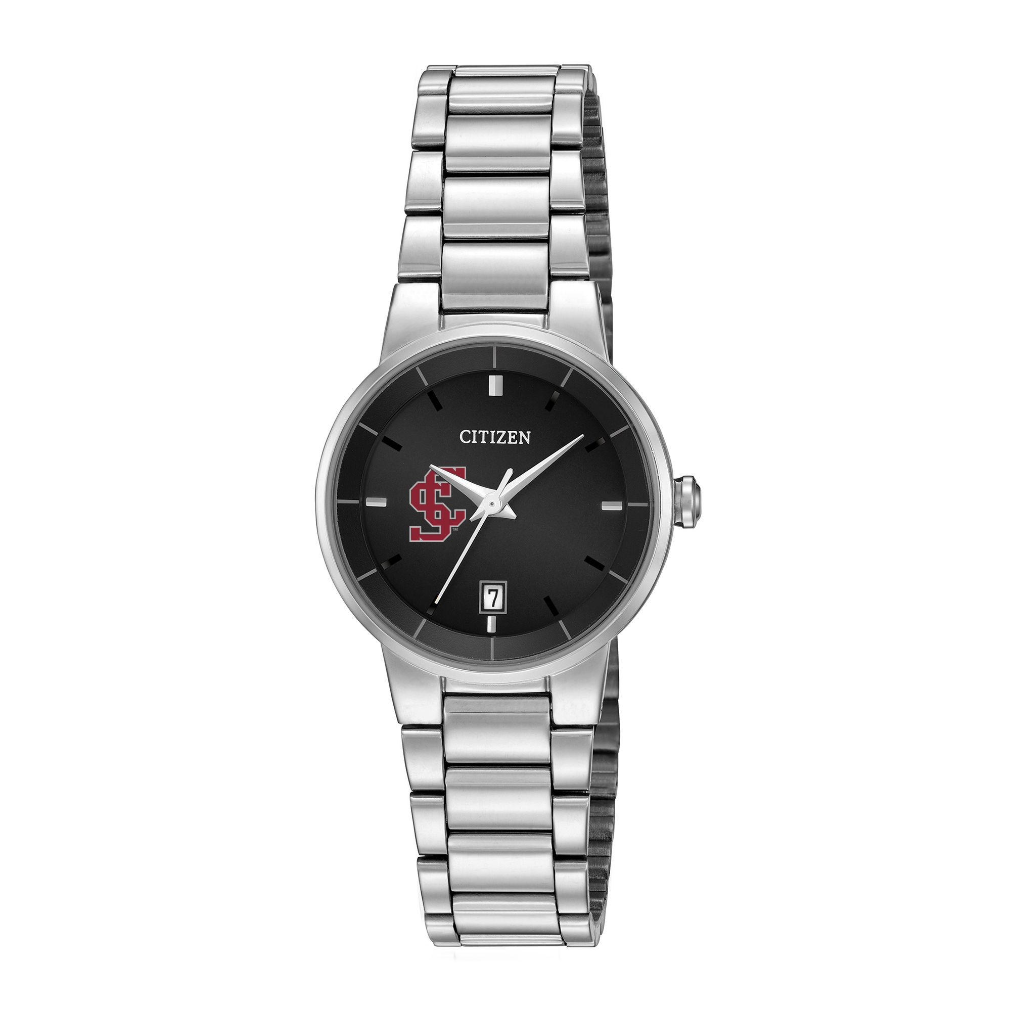 Women's Citizen Watch Silver Santa Clara Broncos Black Dial Stainless Steel Watch