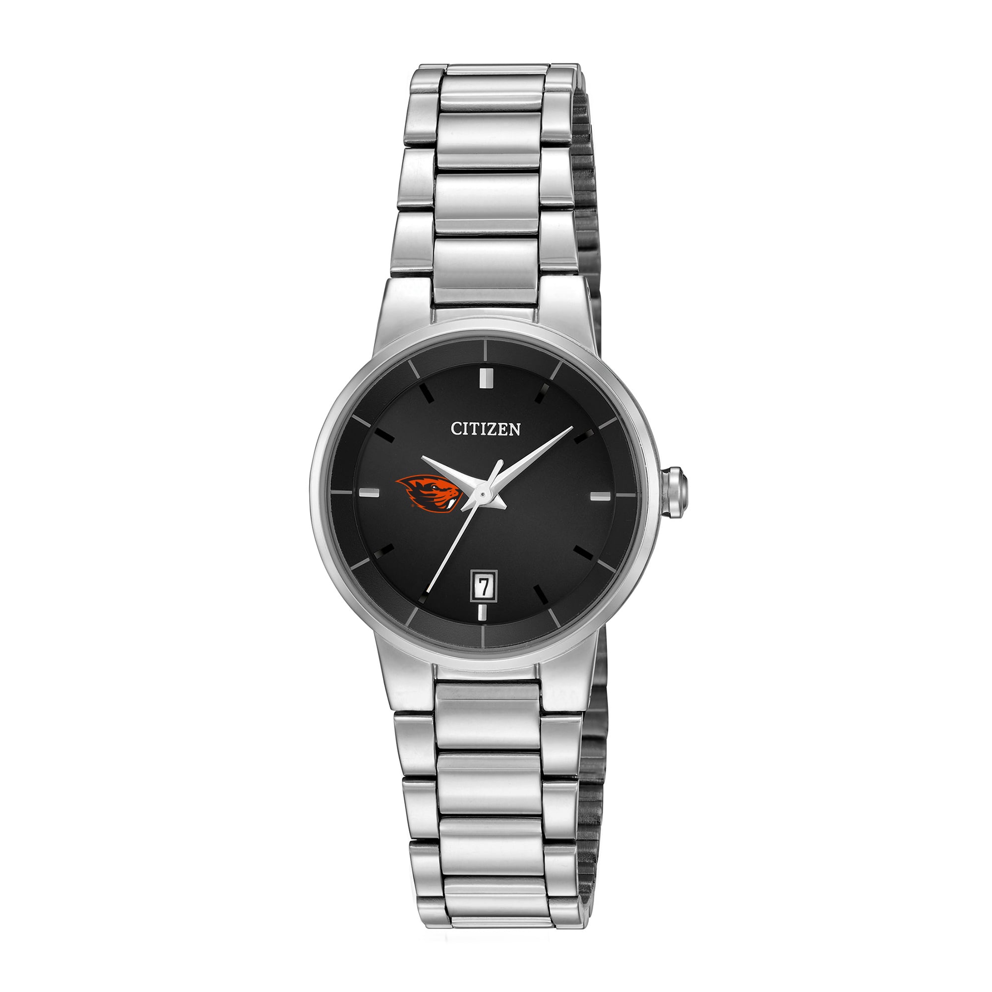Women's Citizen Watch Silver Oregon State Beavers Black Dial Stainless Steel Watch