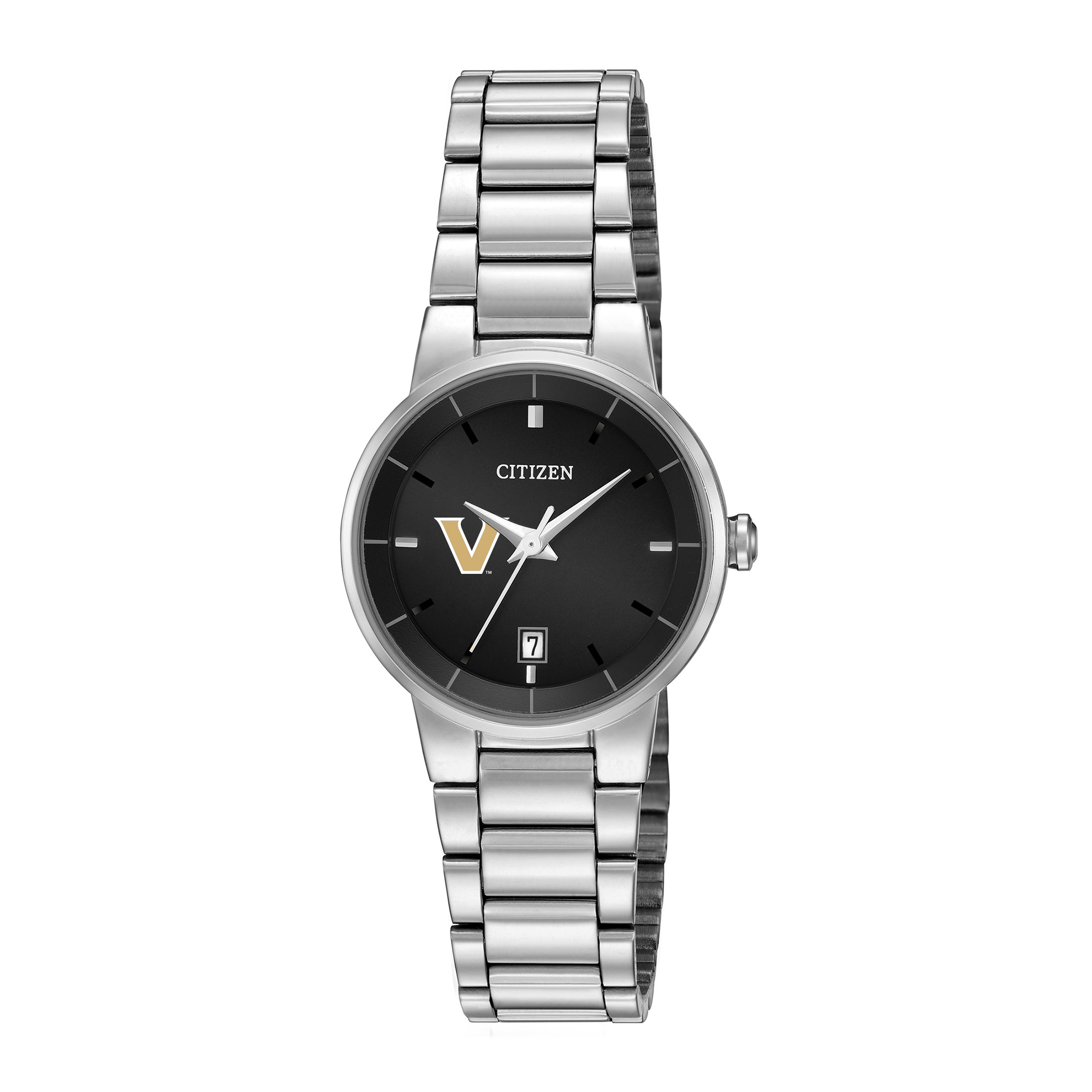Women's Citizen Watch Silver Vanderbilt Commodores Black Dial Stainless Steel Watch