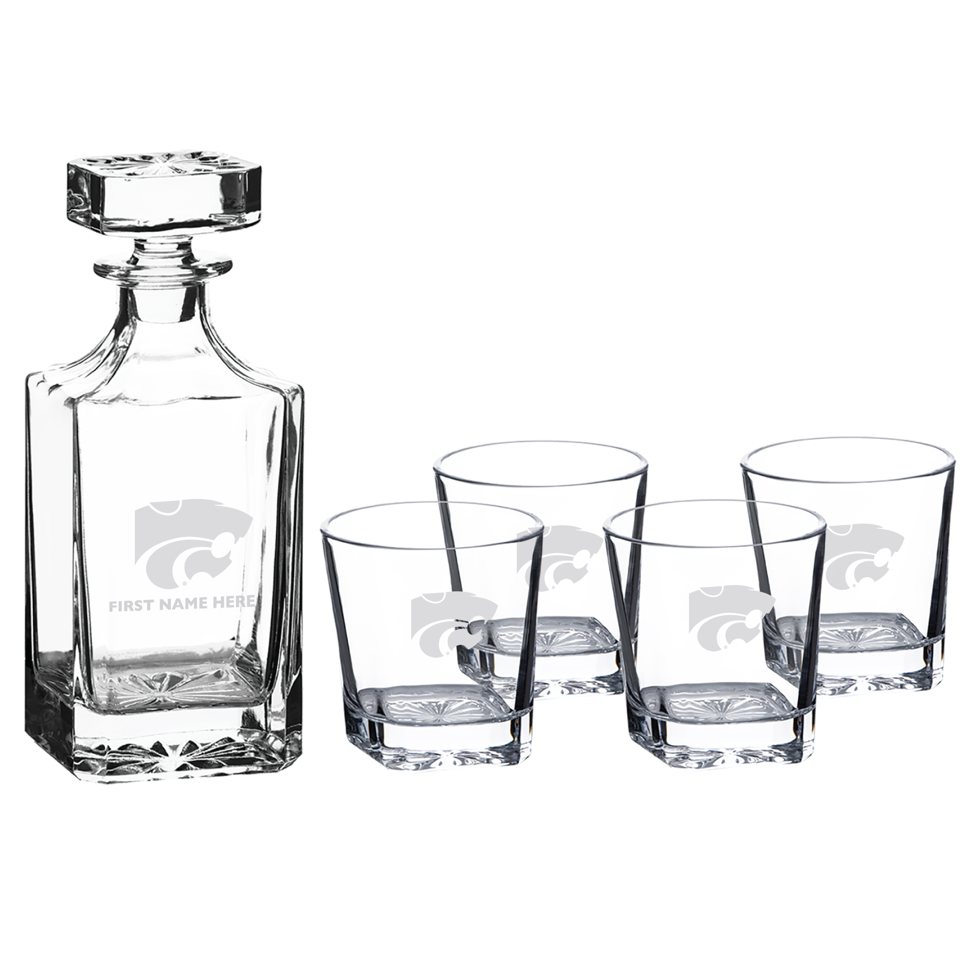 Kansas State Wildcats Five-Piece Personalized Decanter Set