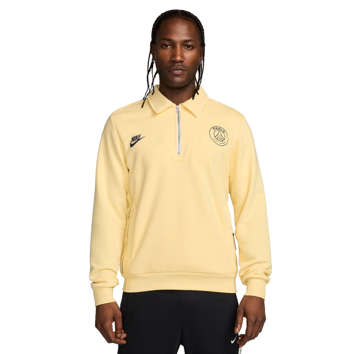 Haut quart de zip PSG Nike Cycling Redefined - Jaune pâle