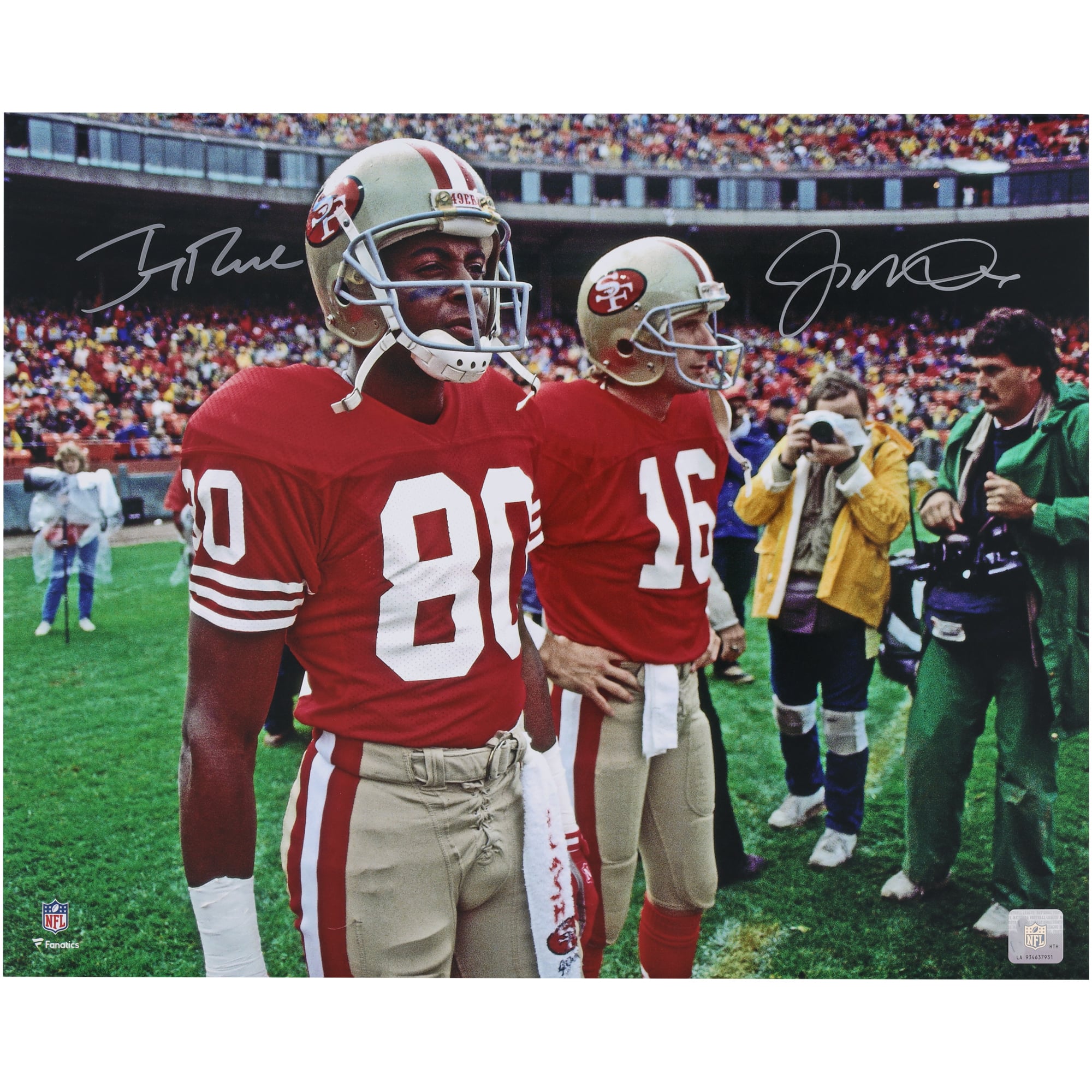 Joe Montana & Jerry Rice San Francisco 49ers Autographed 16" x 20" Taking the Field Photograph