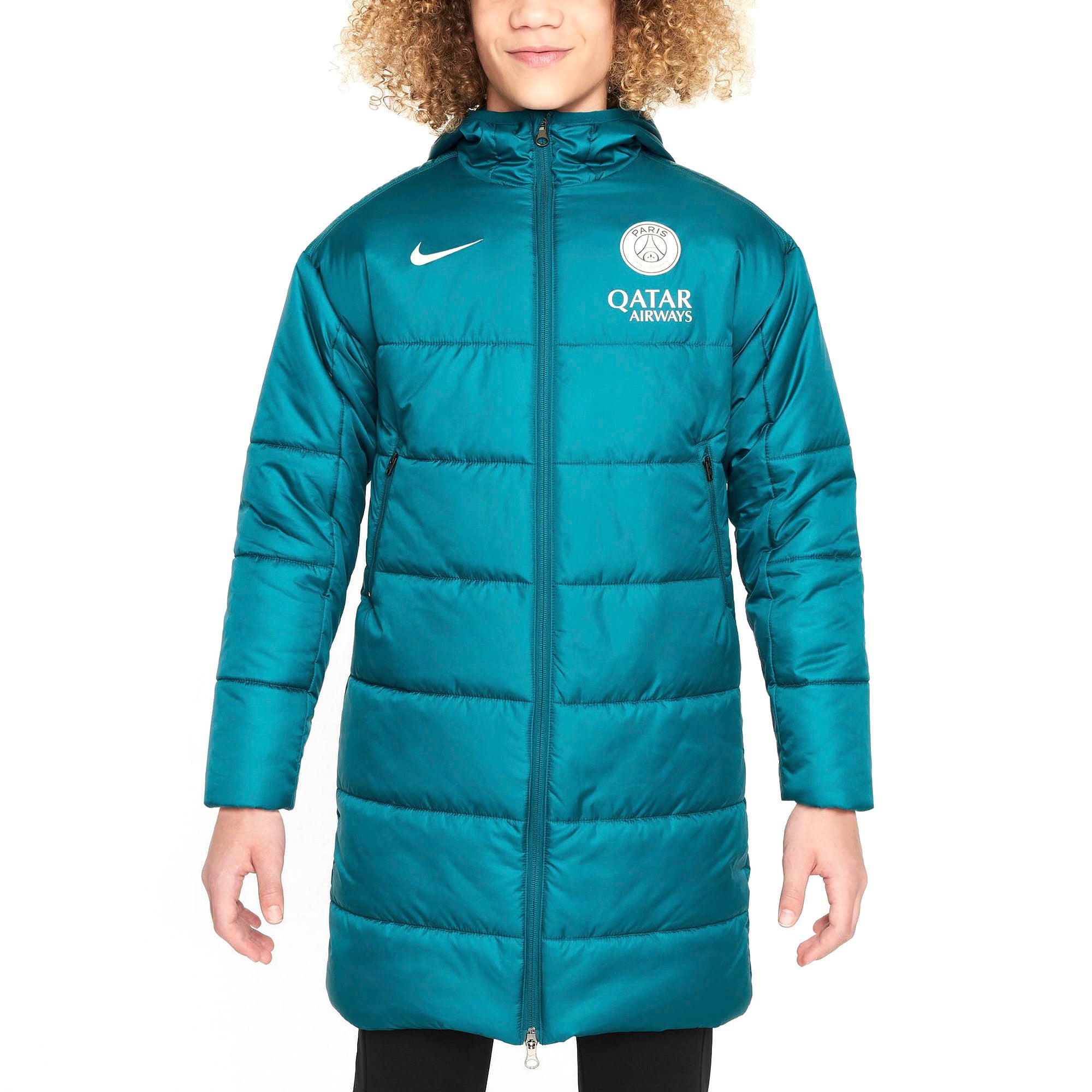 PSG Nike Academy Pro Down Fill Parka Jacket - Teal - Kids