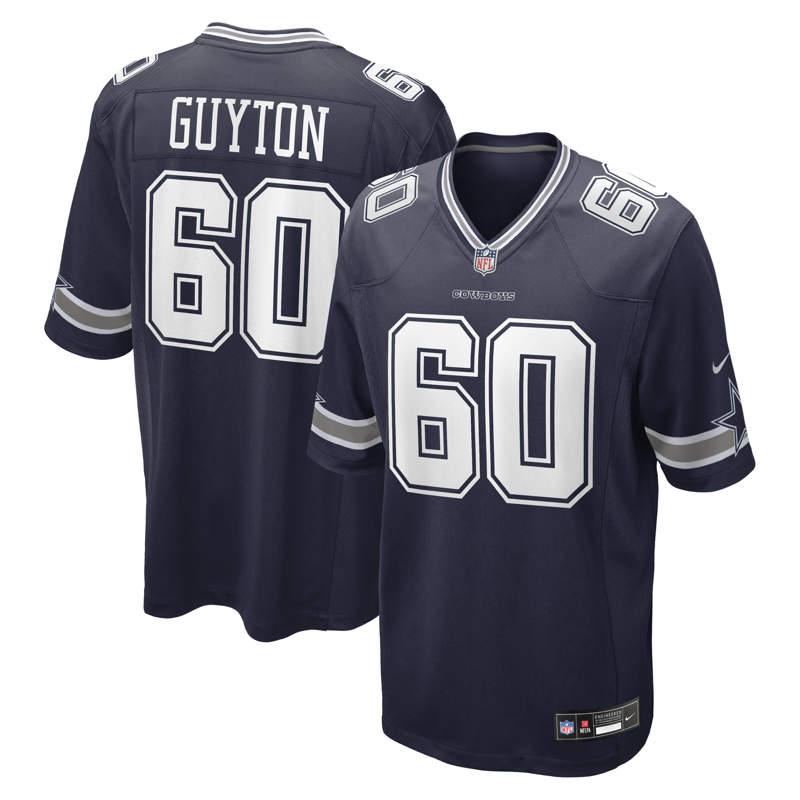 Men's Nike Tyler Guyton Navy Dallas Cowboys Player Game Jersey