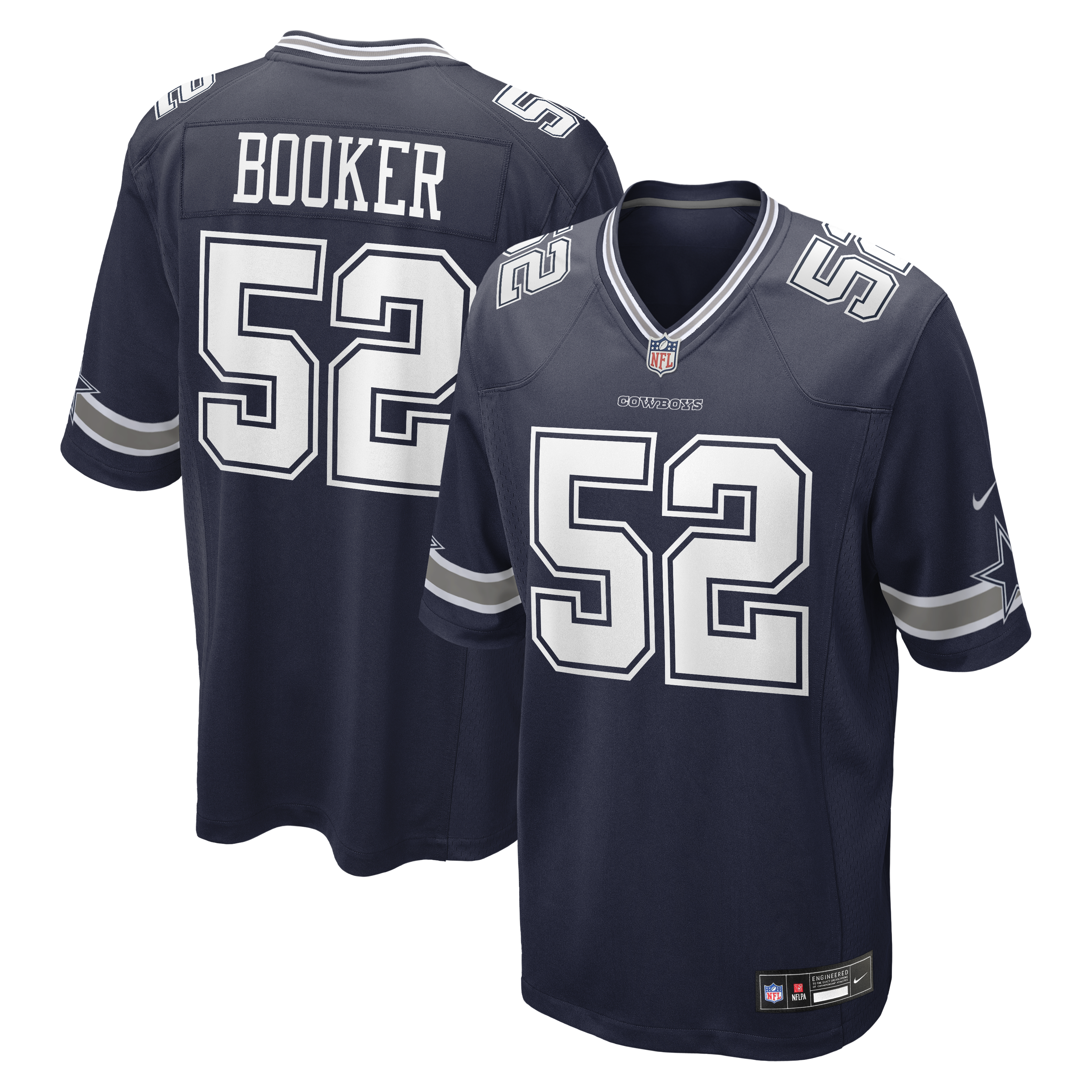 Men's Nike Tyler Booker Navy Dallas Cowboys Team Game Jersey