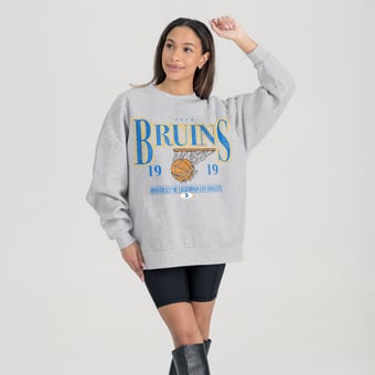 Women's Gameday Couture Gray UCLA Bruins Basketball Premium Fleece Drop Pullover Sweatshirt