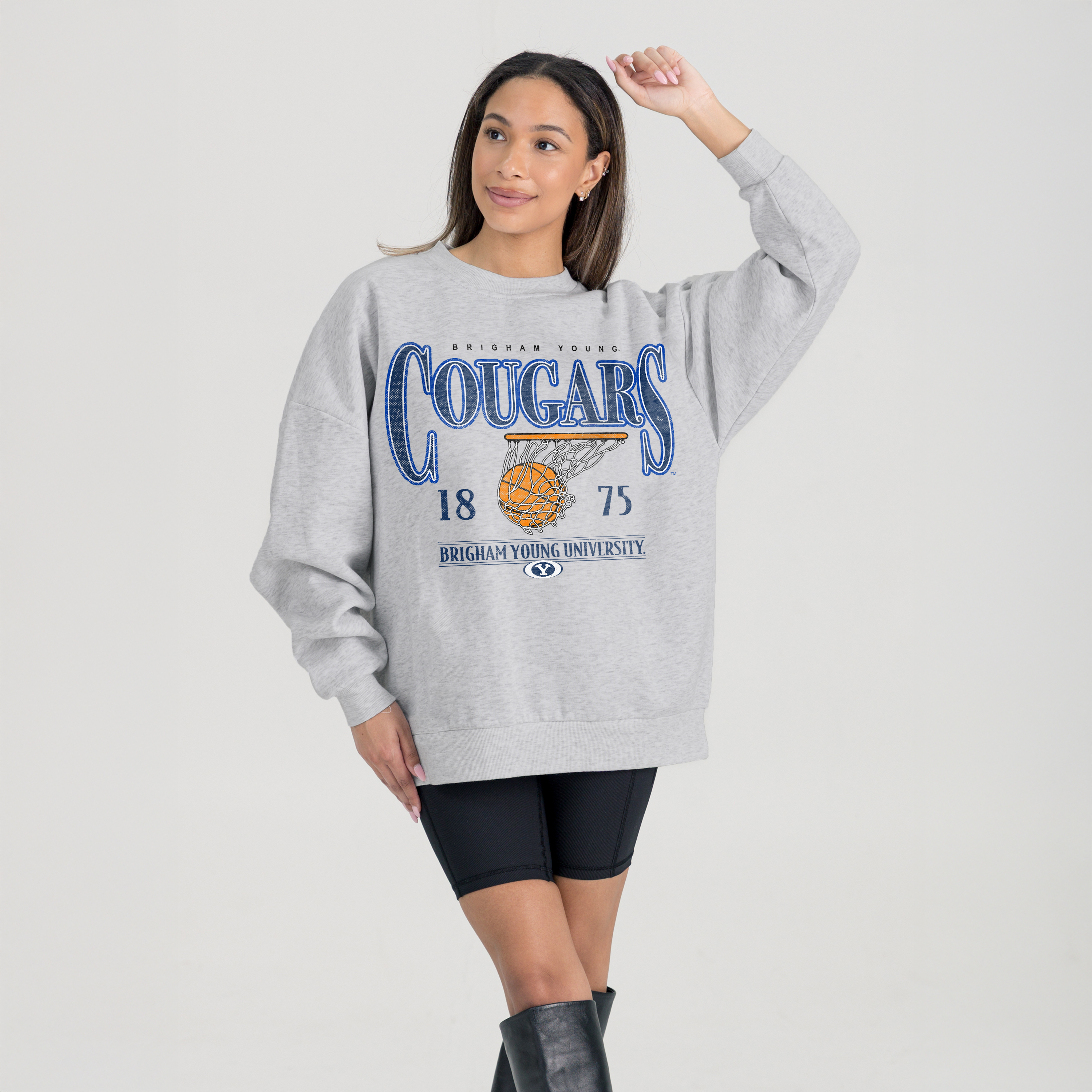 Women’s Gameday Couture Gray BYU Cougars Basketball Premium Fleece Drop Pullover Sweatshirt Women’s Gameday Couture Gray BYU Cougars Basketball Premium Fleece Drop Pullover Sweatshirt