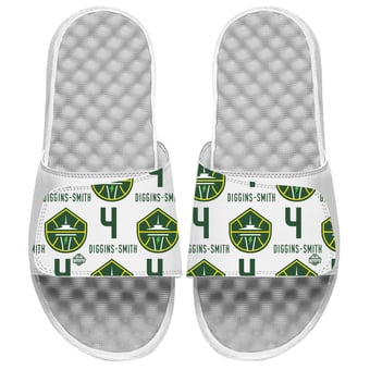 Youth ISlide Skylar Diggins-Smith White Seattle Storm Pattern Slide Sandals