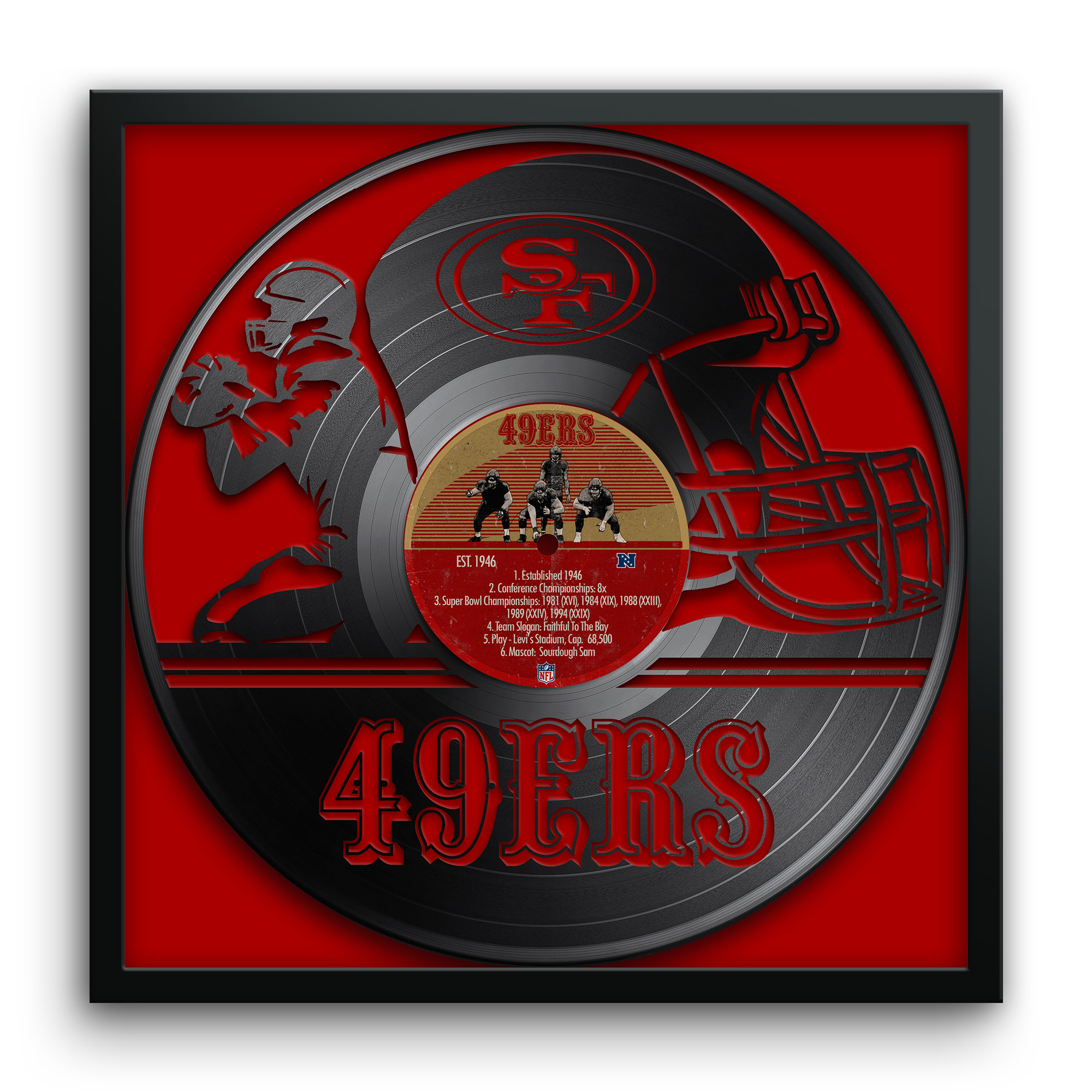 San Francisco 49ers Framed 13" x 13" Vinyl Record Art Print